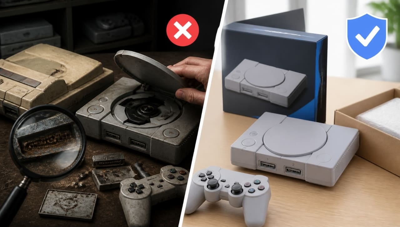 inspecting second hand retro console condition used game console inspection