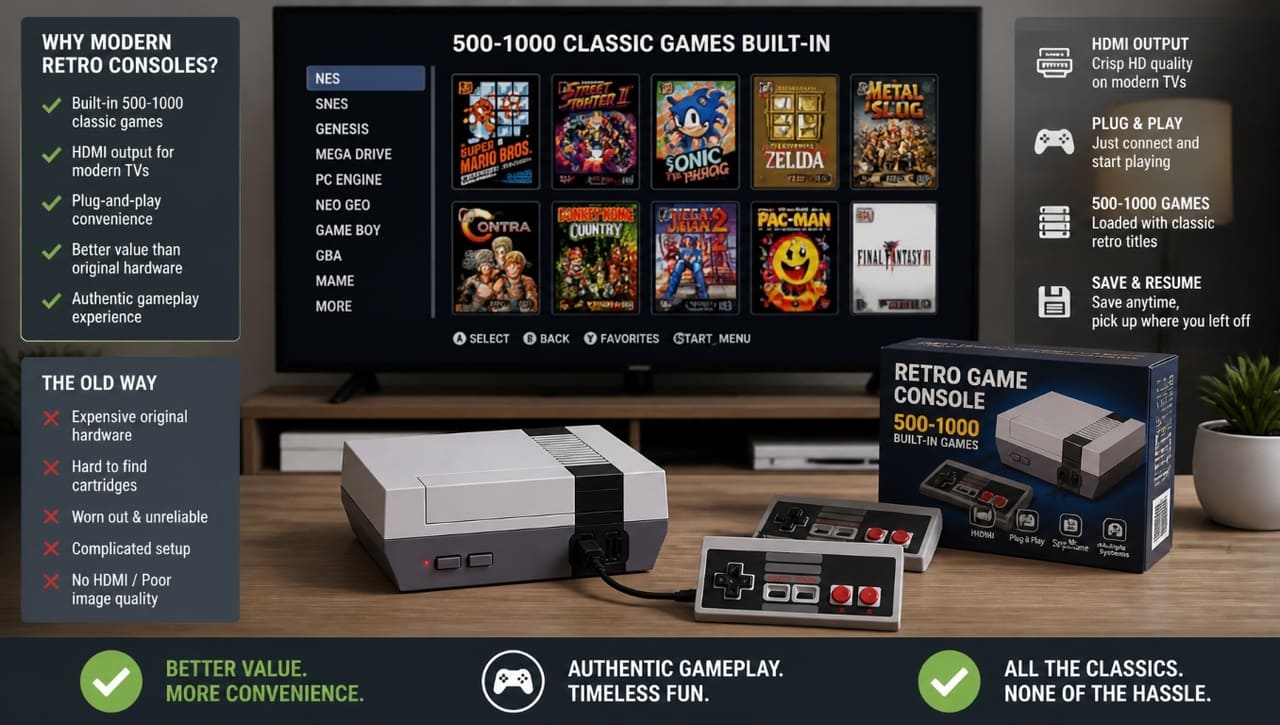 plug and play retro console with HDMI modern retro game console