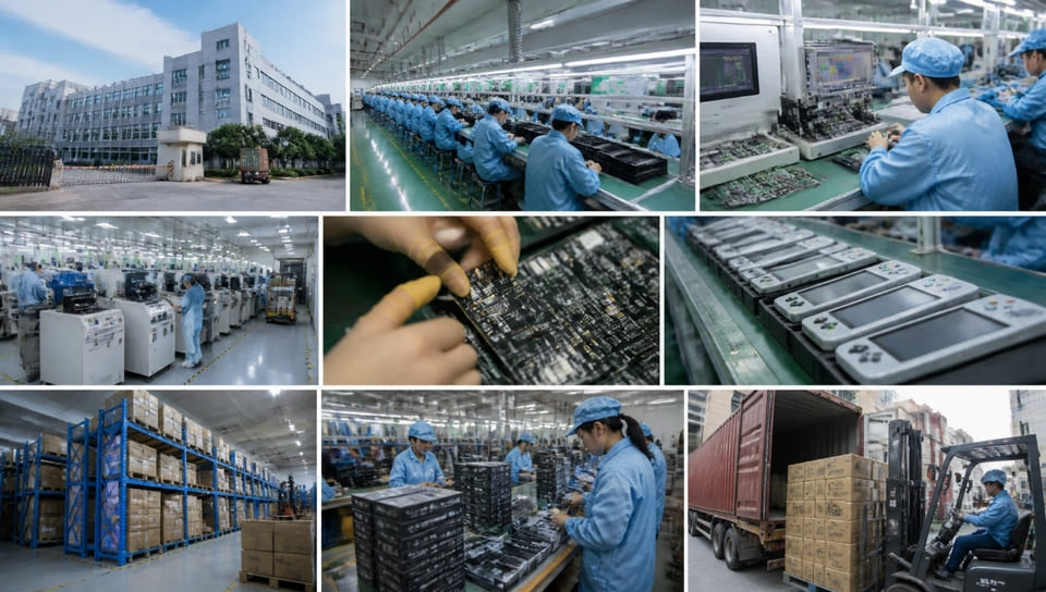 Modern game console factory production area