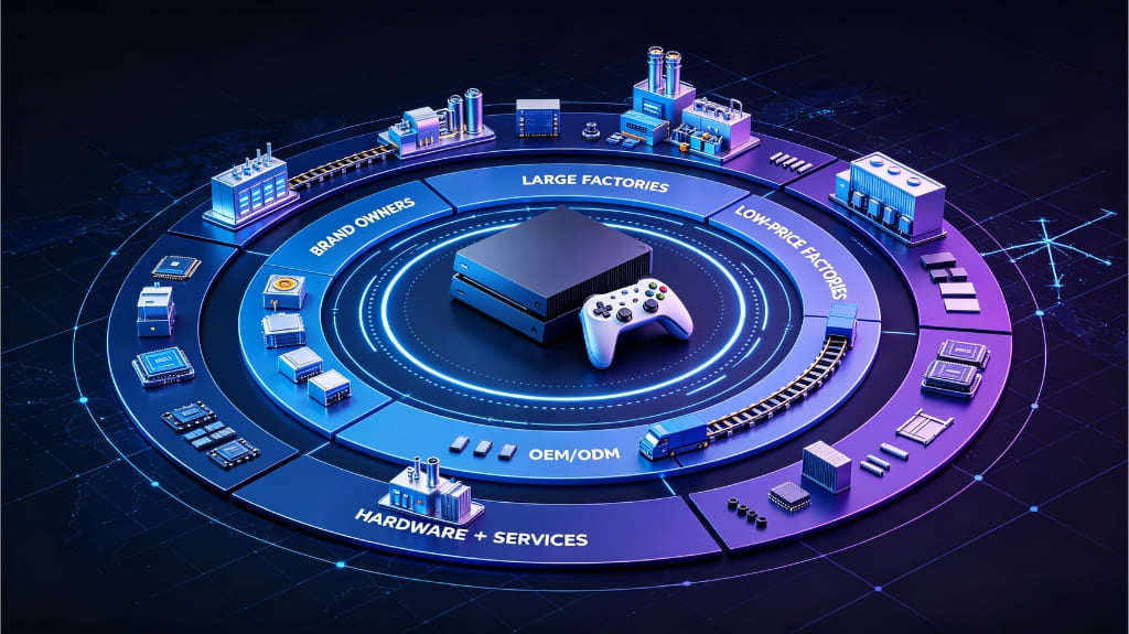 global game console industry competition key competitors and OEM ODM strategies