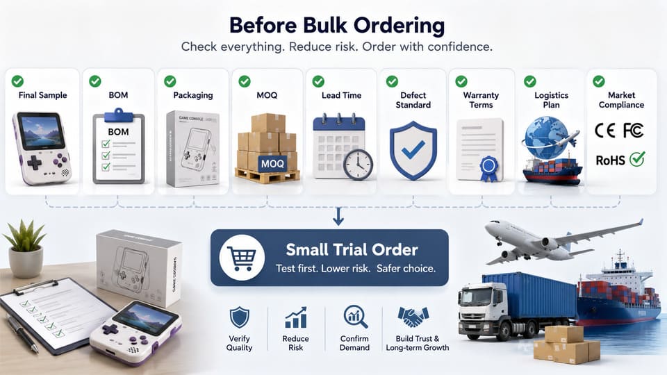 handheld modding bulk order checklist for B2B buyers