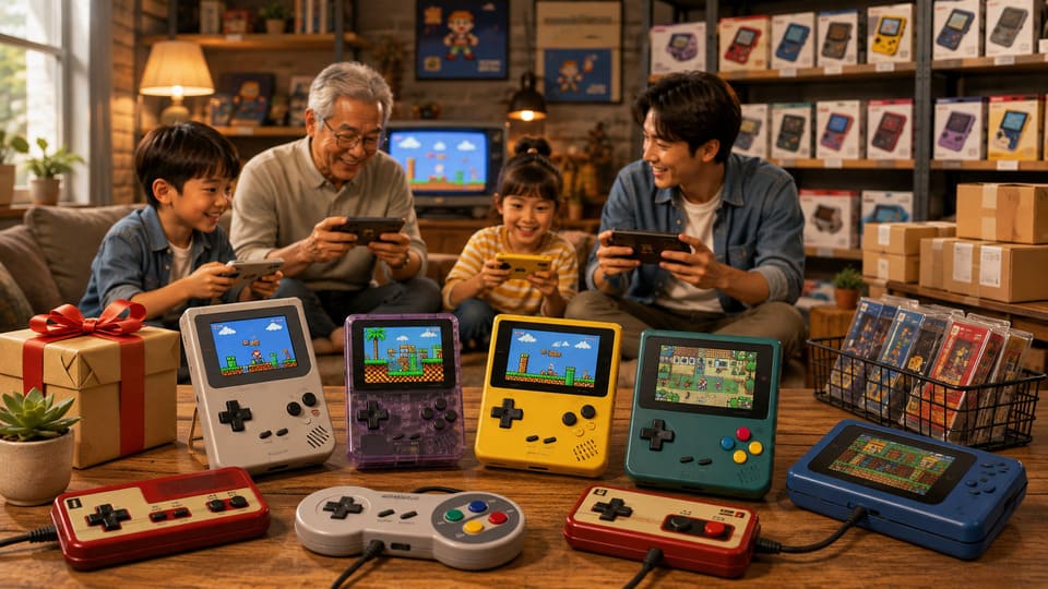 retro video games handheld console for family entertainment