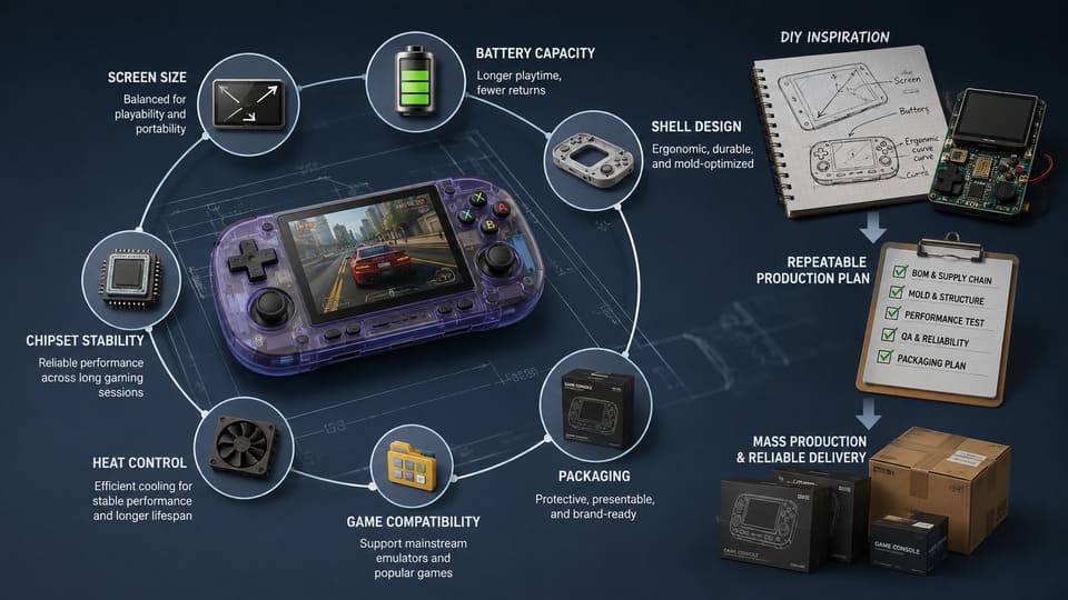 handheld modding screen battery and shell customization